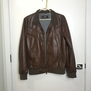 Men’s brown faux leather jacket